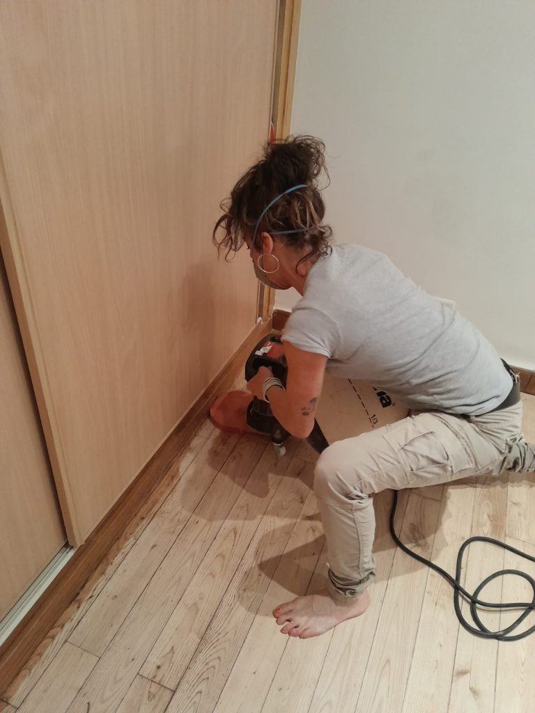 Parquet en Chataignier en rénovation a Bastia